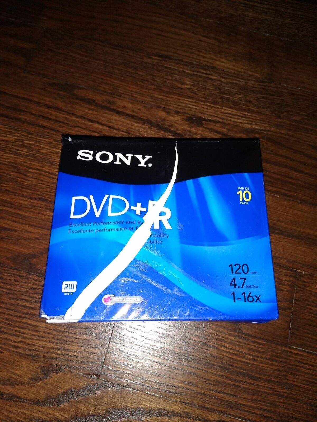 10DPR47L4 2005 Sony DVD+R 10 Pack DVD & Jewel Case 4.7GB 120 Min 1x-16x open box