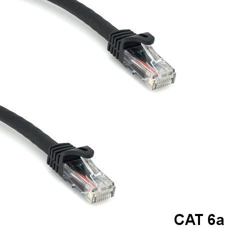 Kentek Black 14ft Cat6A UTP Ethernet Cable 24AWG RJ45 T-568B Patch Panel Router