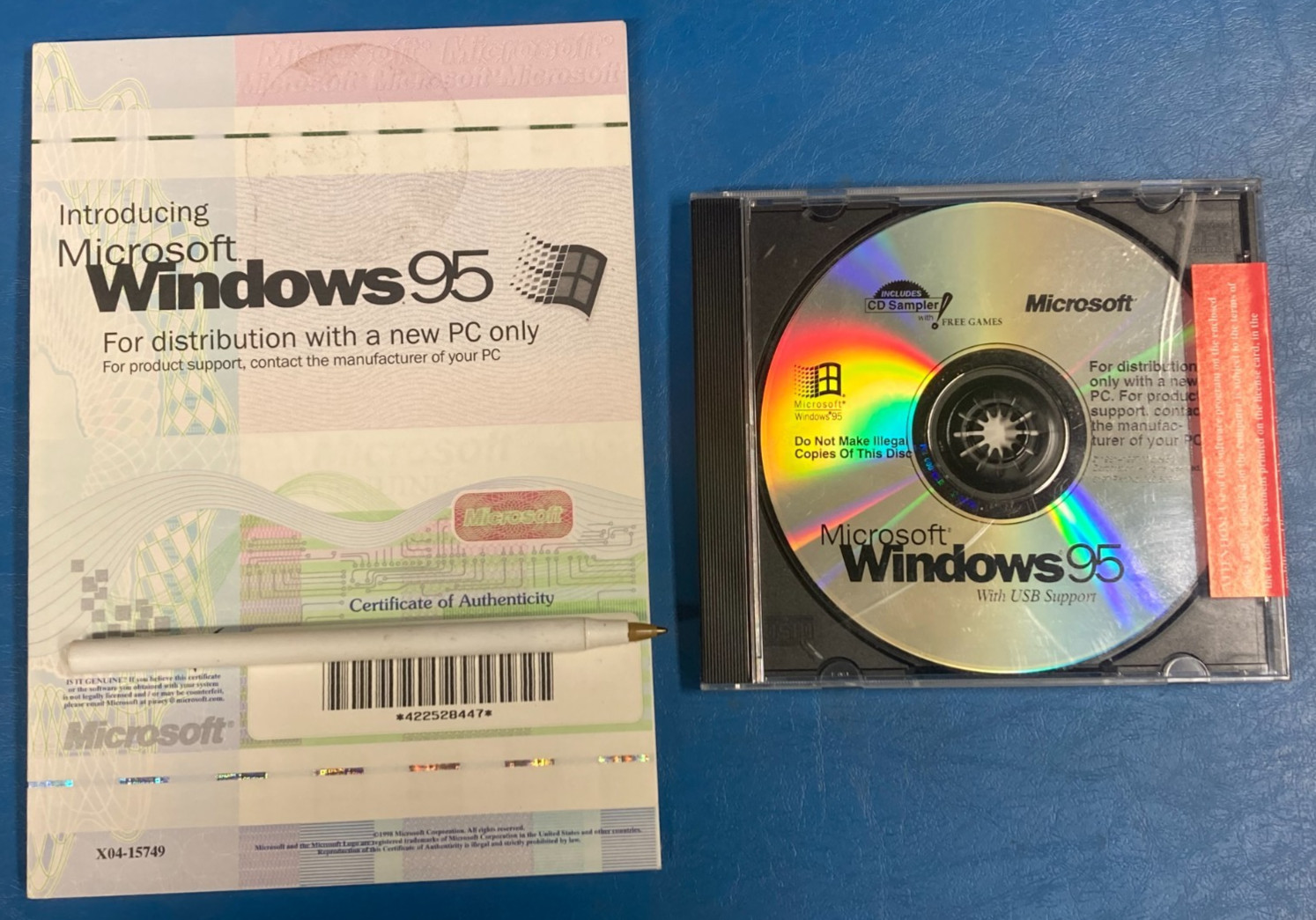 Microsoft Windows 95 Operating System CD With OEM Product Key