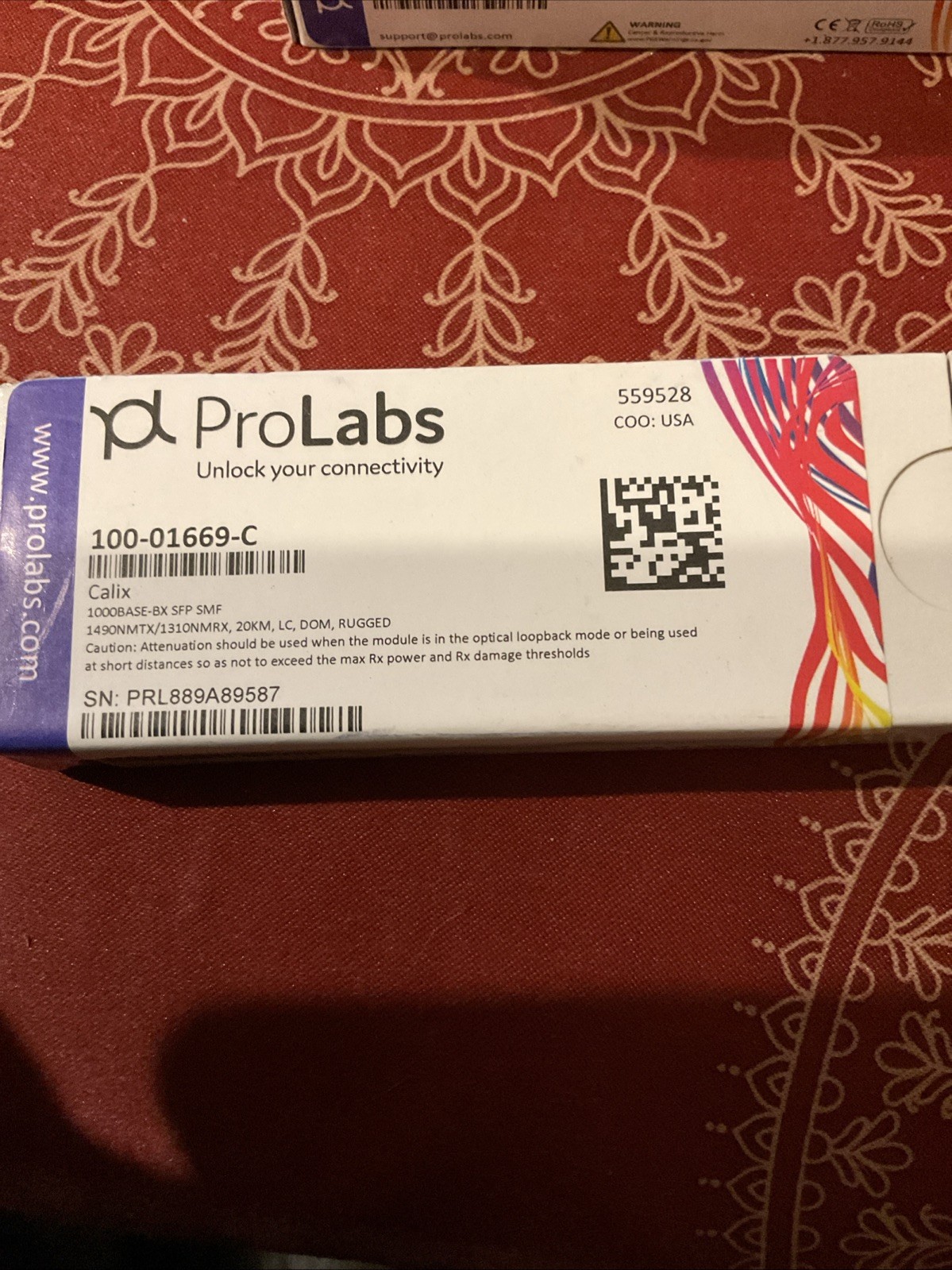 ProLabs 100-01669-C Calix 1000BASE-BX SFP SMF Transceiver 559528