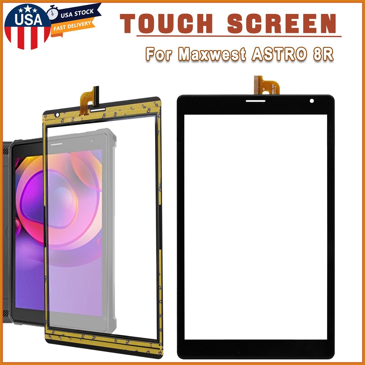 8" Black Digitizer Touch Screen Replace For Maxwest ASTRO 8R Tablet Glass Panel