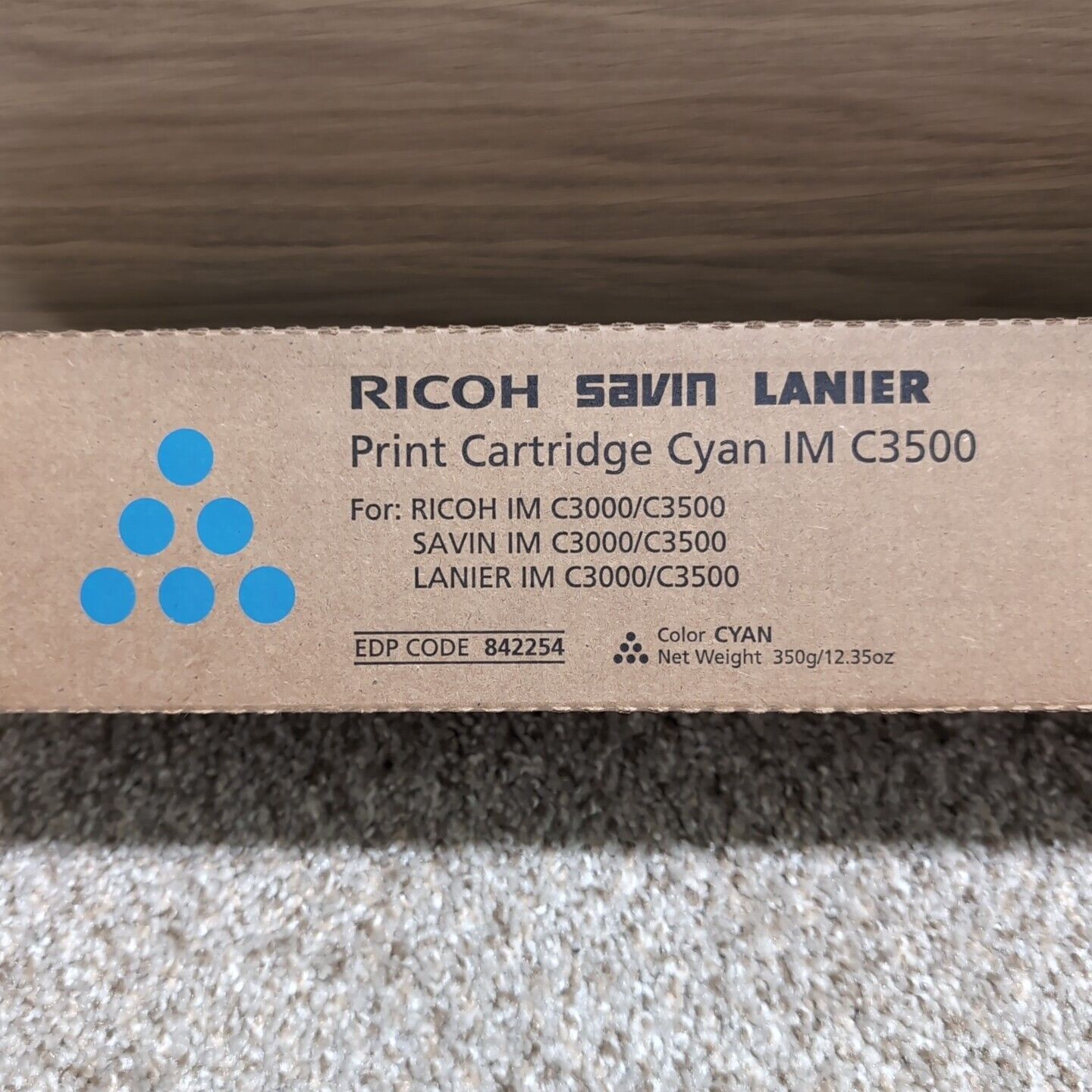 NEW Sealed Genuine Ricoh Savin Lanier 842254 Cyan Toner Cartridge C3500/C3500