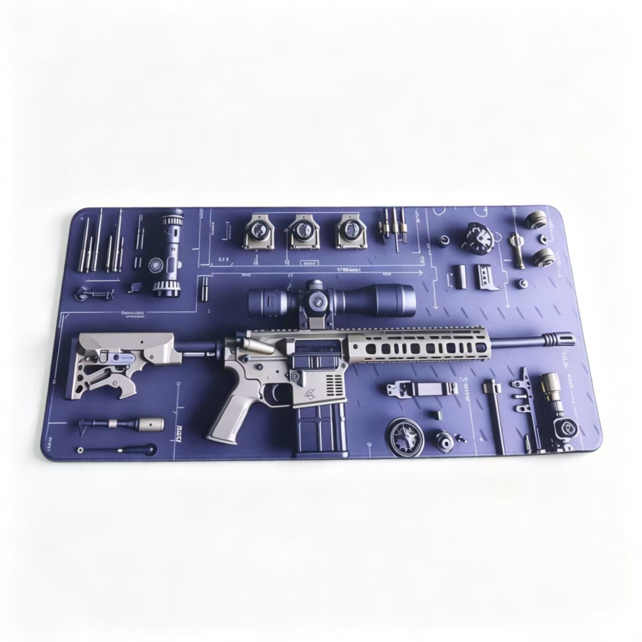 Rifle Gaming Desk Mat, 3D Gun Design Mouse Pad, Gamer Gift for FPS and Shooting