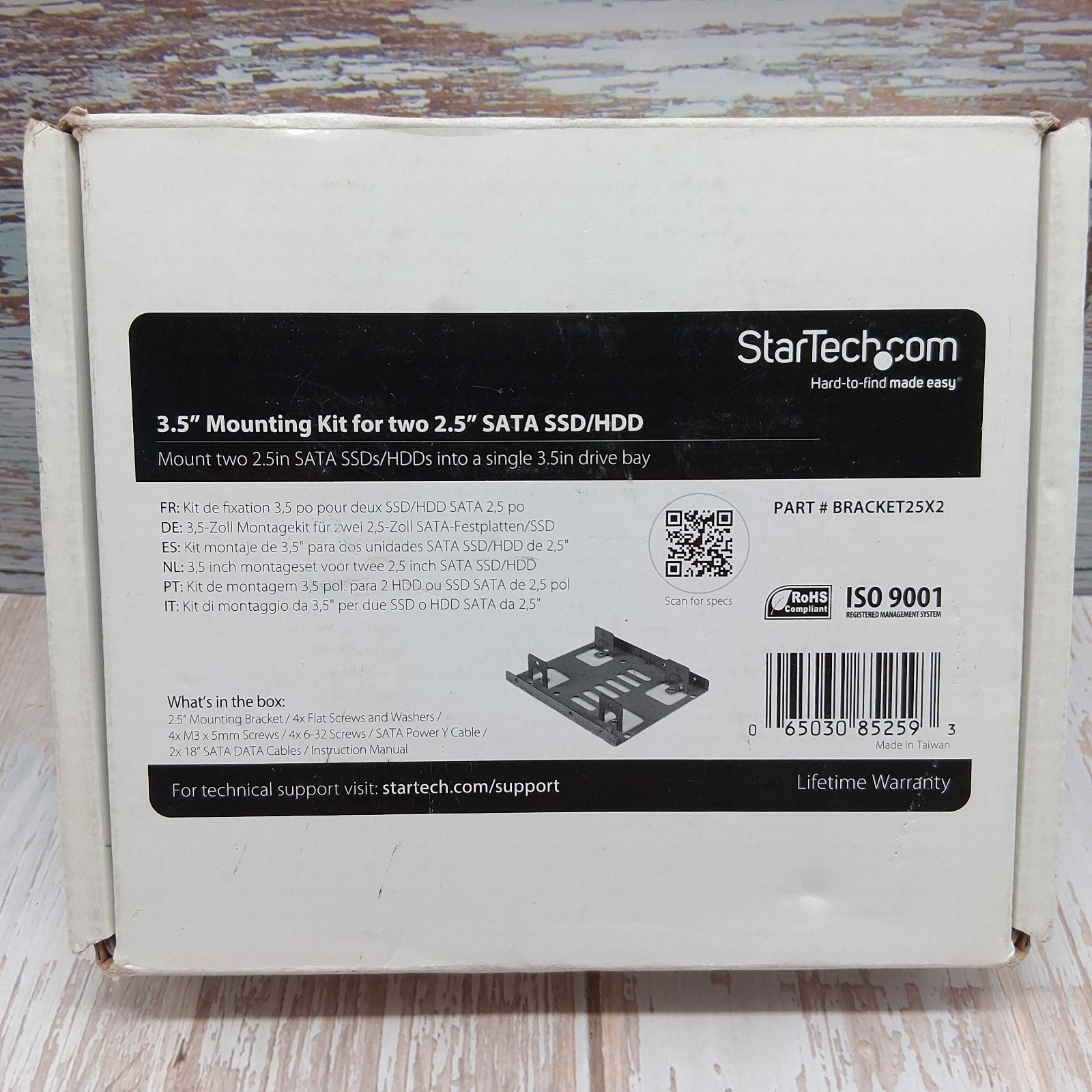 StarTech 3.5" Mounting Kit for 2.5" SATA SSD/HDD Part# Bracket25X2 Open Box