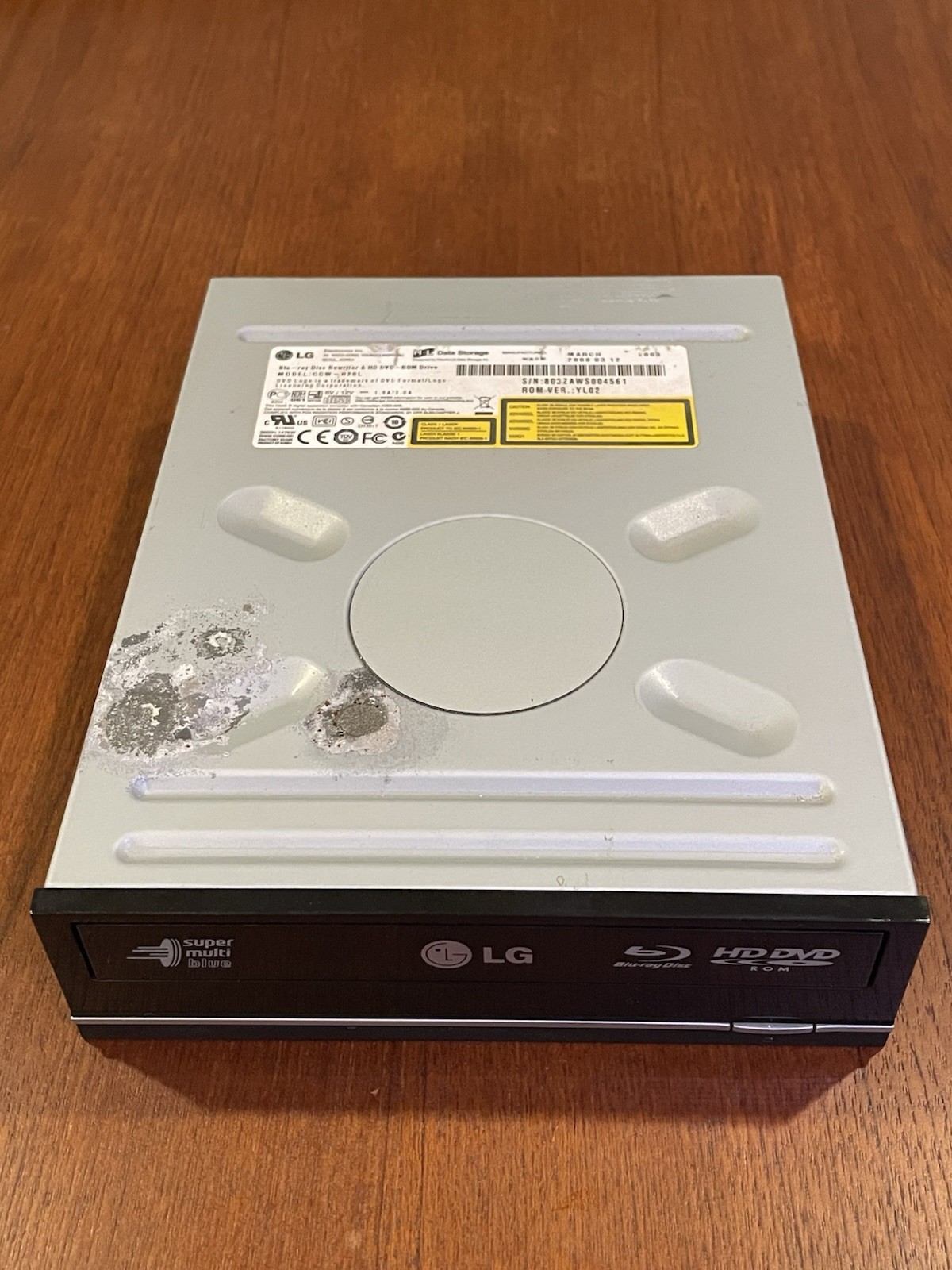 LG Super Multi Blue Blu-ray Disc Rewriter & HD-DVD ROM SATA Drive GGW-H20L RARE