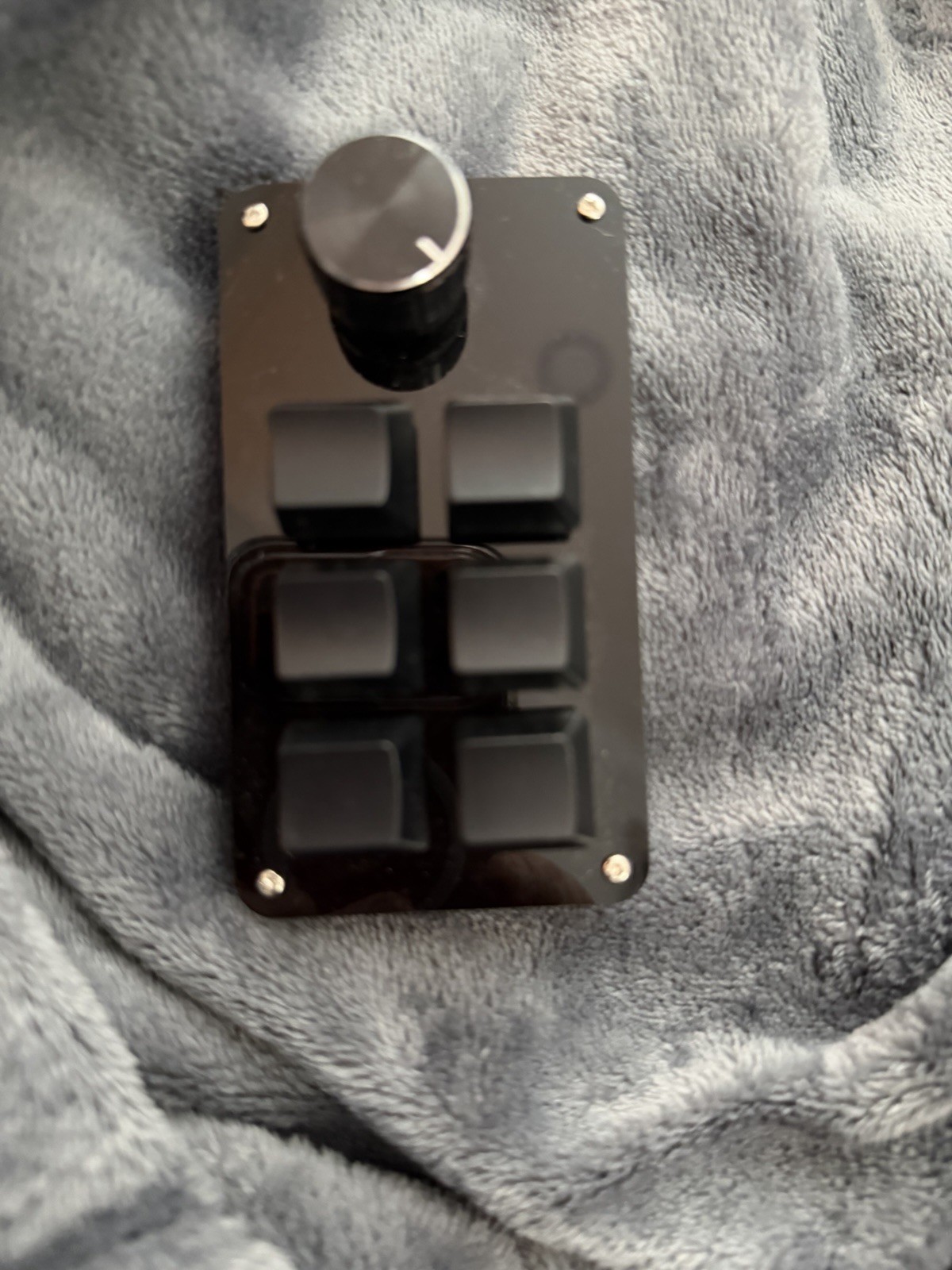 Programmable 6-Key Macro Keypad with Rotary Knob, USB-C, Black