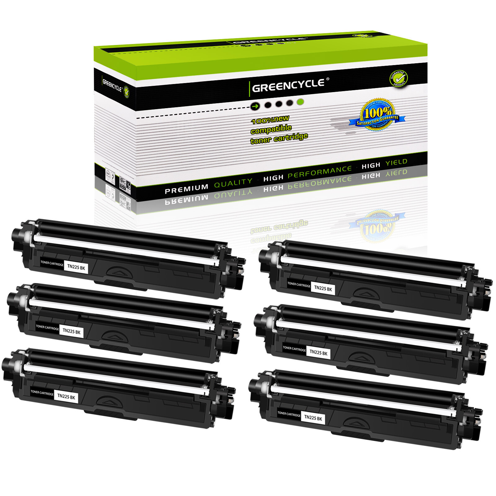 6PK TN221 BK Toner Cartridge Fit for Brother MFC-9140CDW MFC-9140CDN MFC-9330CDW