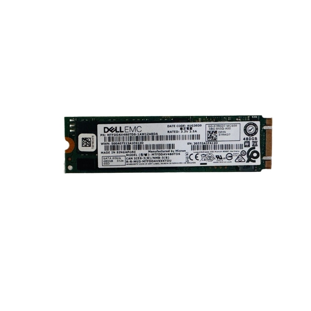 Dell 07RKD7 480GB BOSS Card SATA SSD M.2 6Gb/s MTFDDAV480TDS-1AW1ZBDA