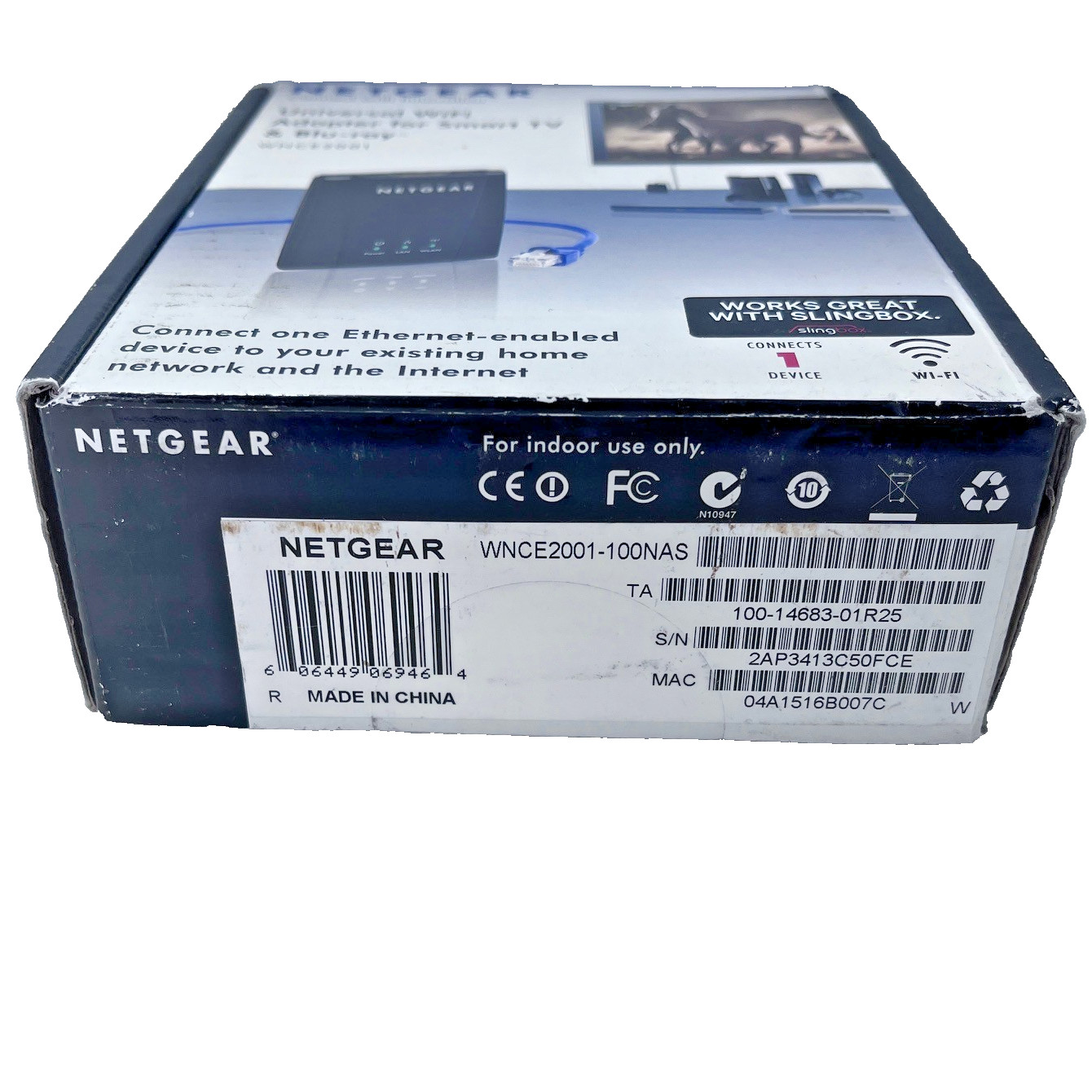 NETGEAR Universal WiFi Internet Adapter WNCE2001-100NAS OEM Box Smart TV Blu-ray