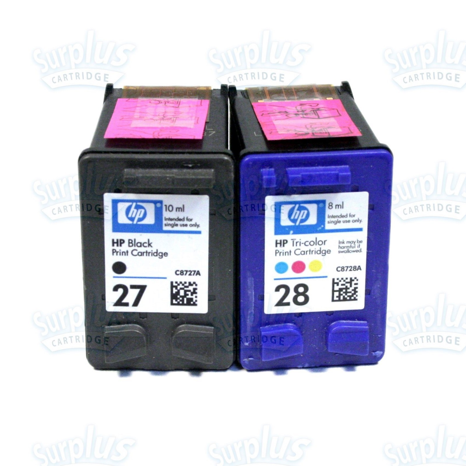 2pk Genuine HP 27/28 Black+Color Ink DeskJet 3320 3651 3740 3520 3845 3745 3847