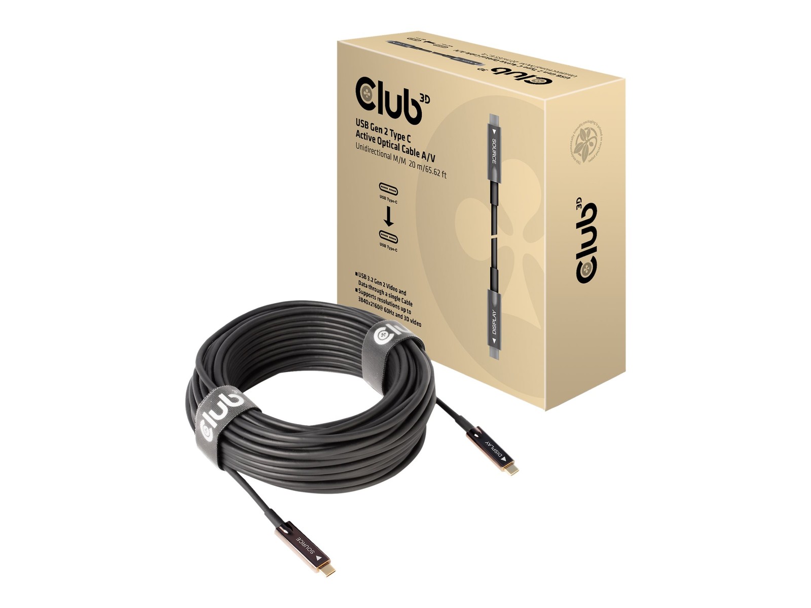 Club 3D USB cable USB-C (M) to USB-C (M) USB 3.2 Gen 2 20 m CAC-1589
