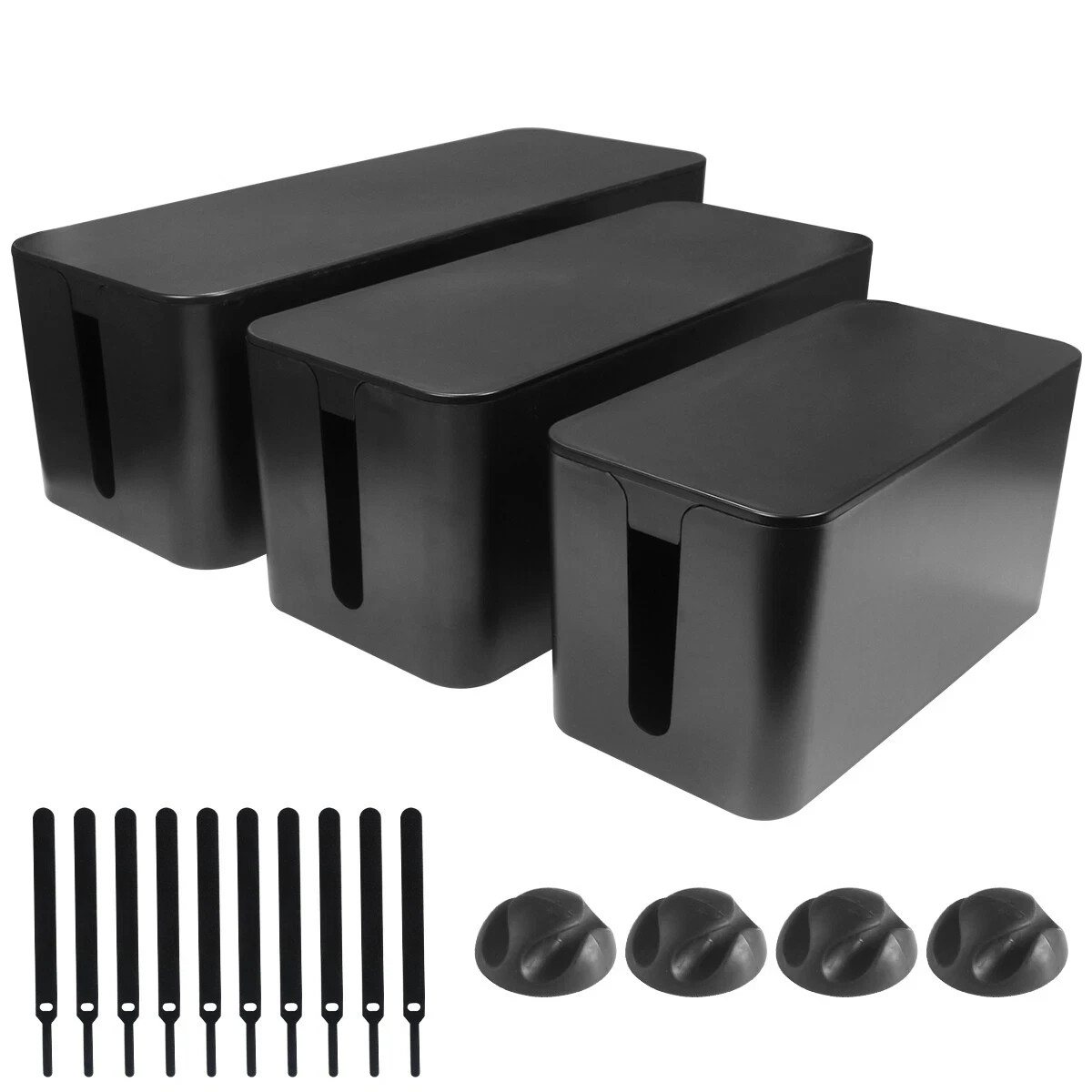 1Pack Cable Management Box Cord Organizer Power Strip & Wire Hider ABS Cord Box