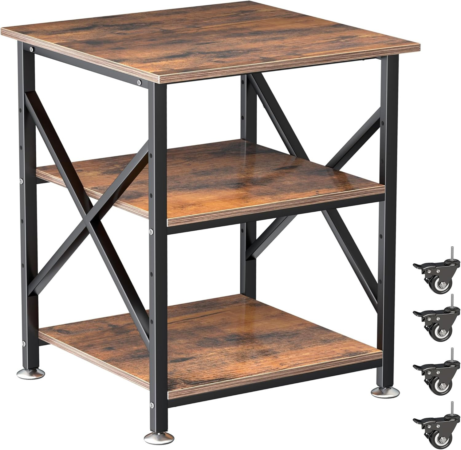 Printer Stand, 23.6 X 23.6 Inches Large Printer Stand with Adjustable Storage Sh