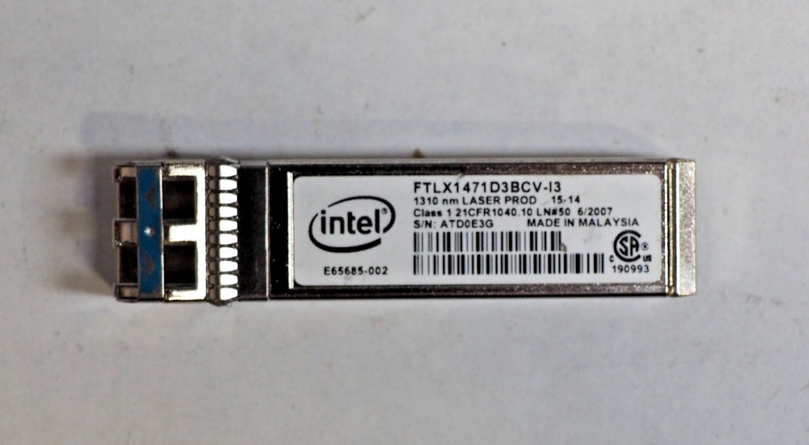 Lot of*10 Intel FTLX1471D3BCV-I3 Dual Rate 10GBase-LR 1310nm SFP+ Transceiver