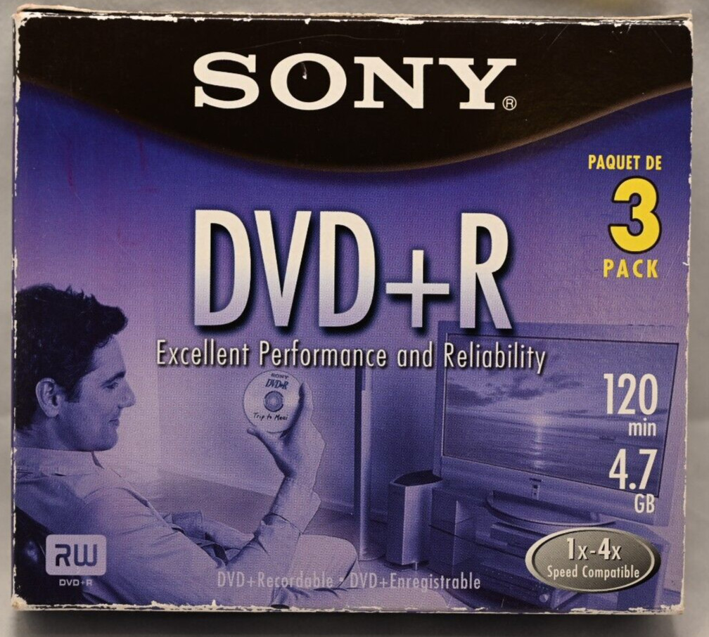Sony DVD+R 3 Pack, 120 Min. 4.7 GB