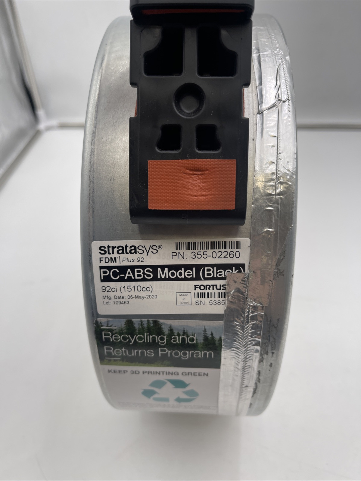 Stratasys FDM Plus 92, 355-02260, PC-ABS Model Black (F014)