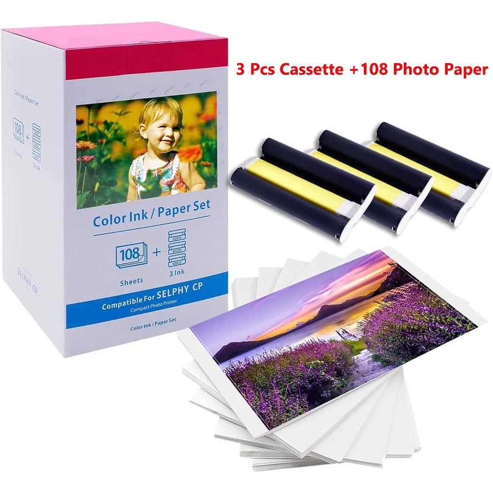 1-10 SET Canon Selphy CP1300 CP1500 CP1200 108 Sheets 4 x 6 Paper Ink Paper lot