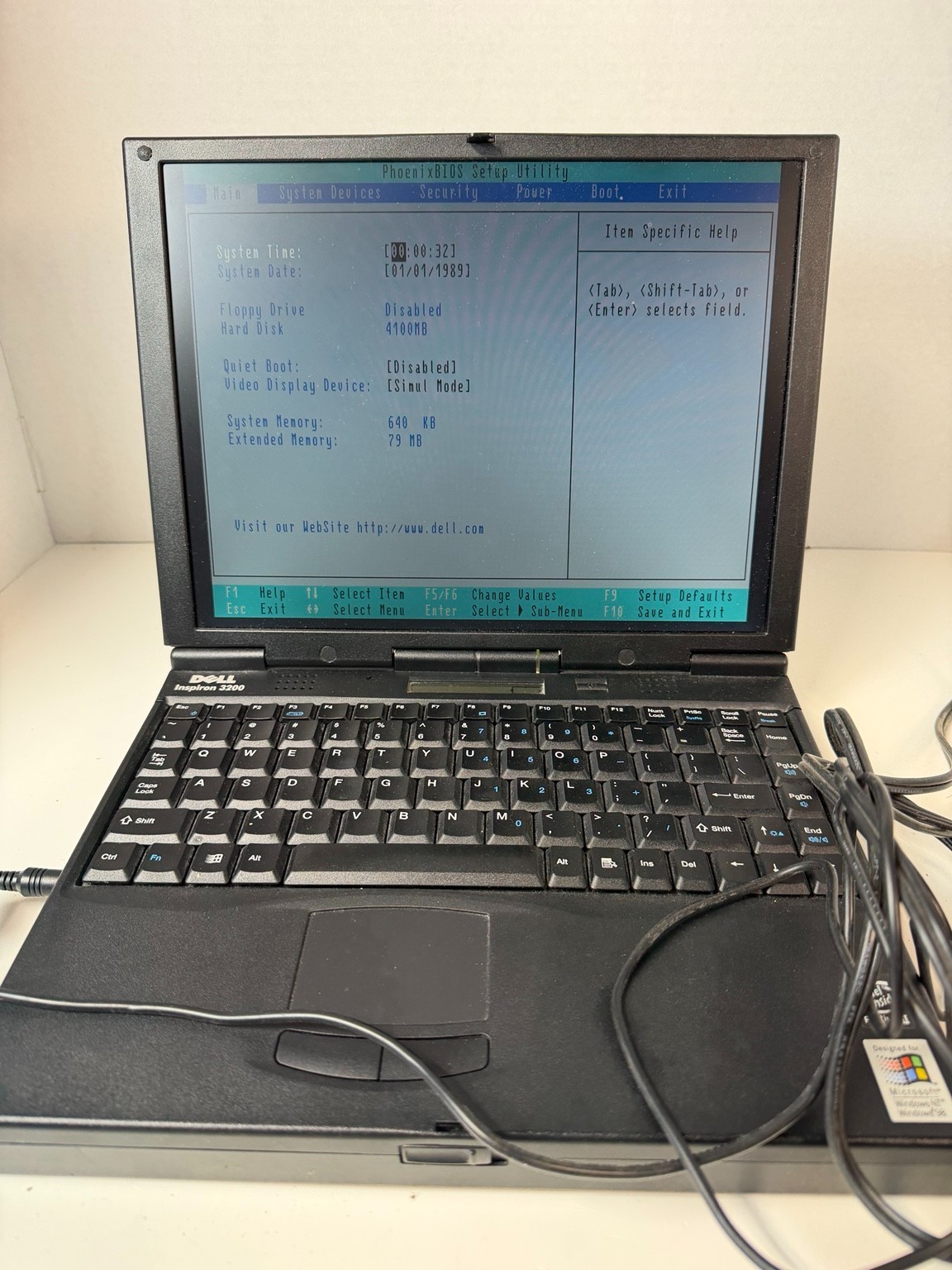 Vintage Dell Inspiron 3200 D233XT Pentium II 233MHz 4.1GB BIOS Tested + AC