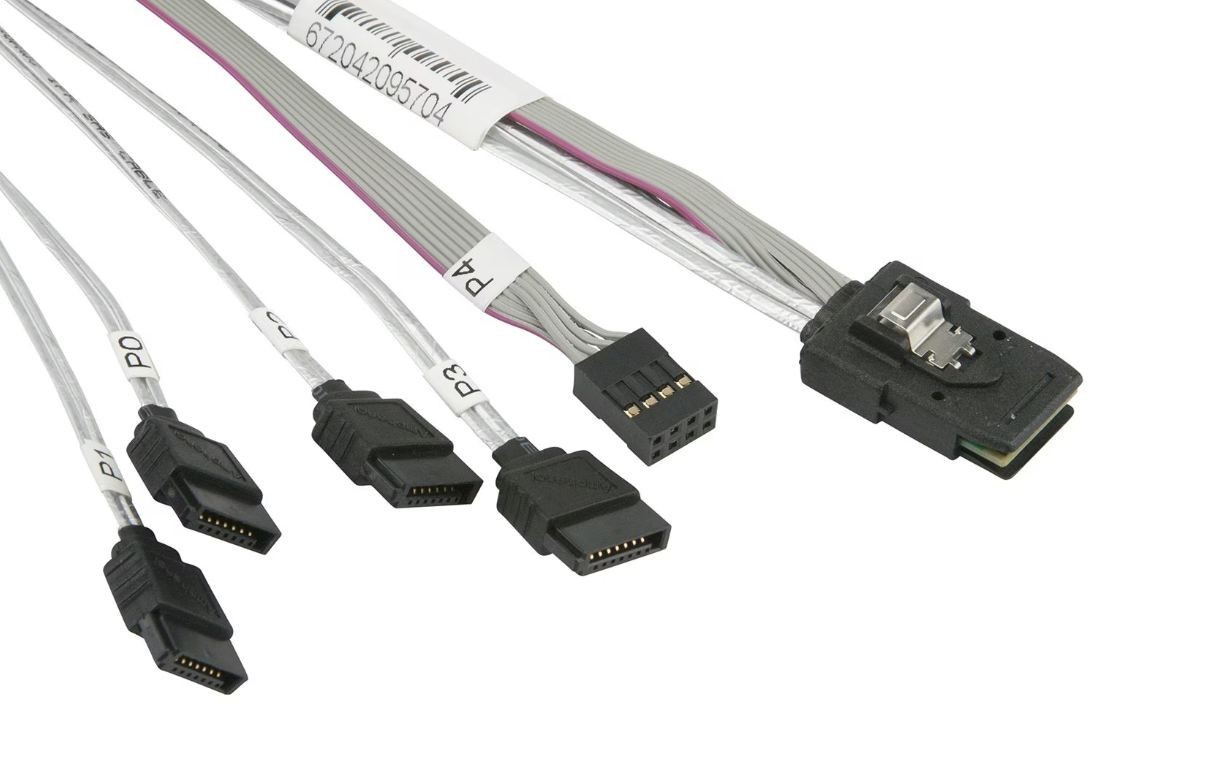 Supermicro CBL-0294L-02 Int Reverse Breakout Crossover MiniSAS to 4 SATA 58cm