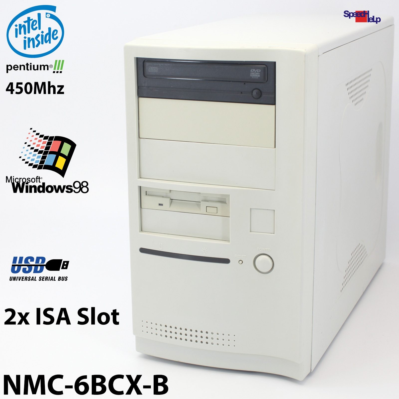 2x ISA NEW MEDIA NMC 6BCX-B PC COMPUTER PENTIUM III 3 WINDOWS 98 SE PARALLEL COM