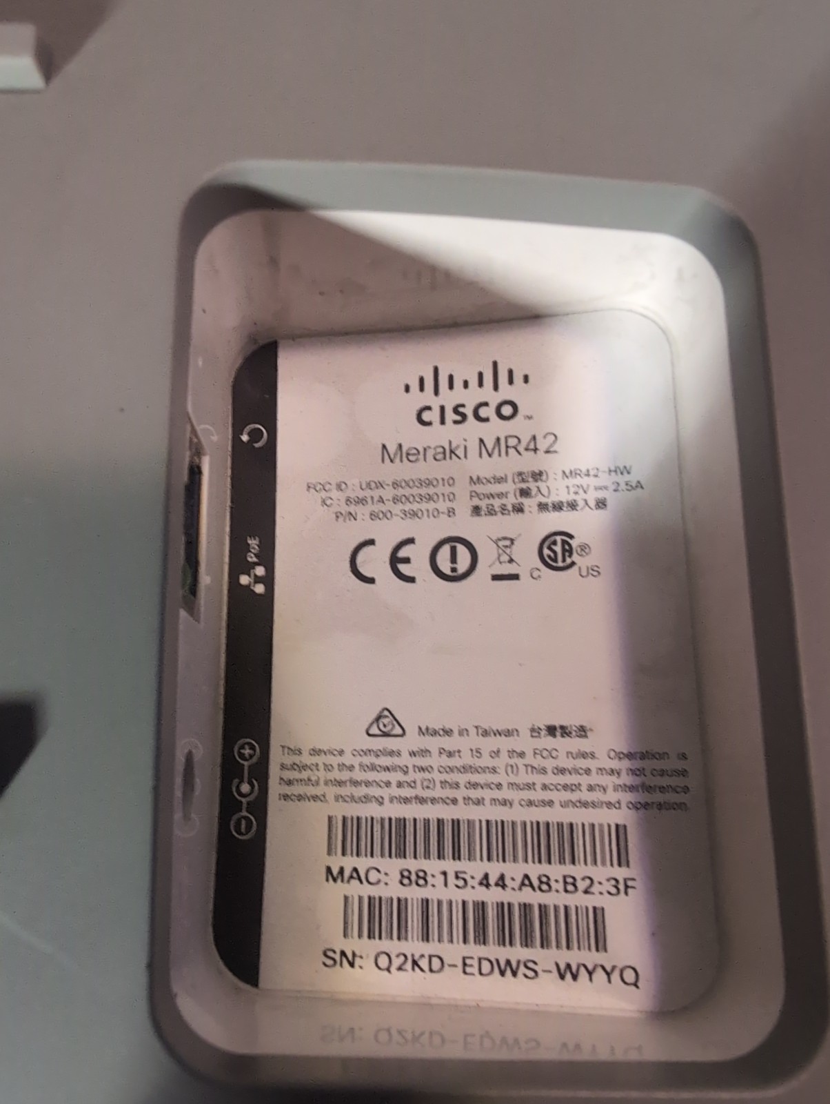Cisco Meraki MR42, And Tow  Merkari MR18 Cloud Managed Wireless. No Power Adapte