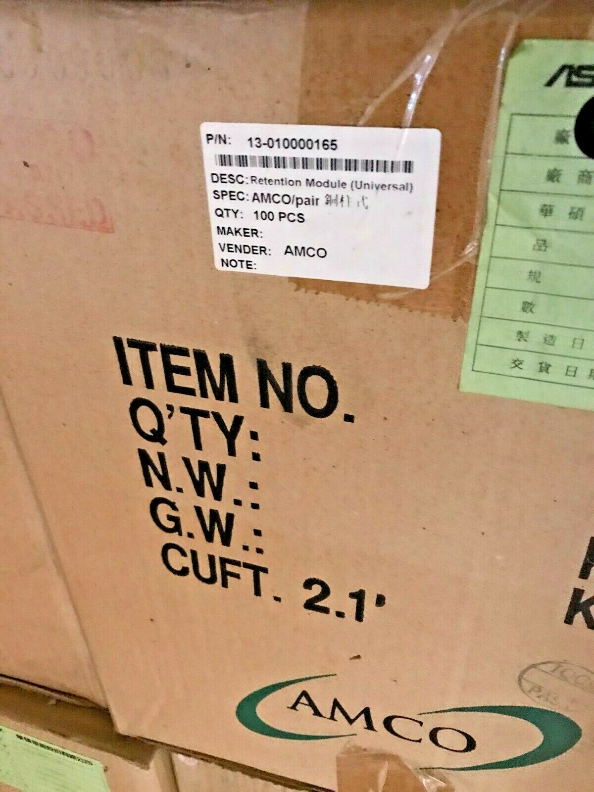 DEALER:  100 UNITS NEW AMCO SLOT 1 UNIVERSAL RETENTION MODULE INDIVIDUALLY BOXED