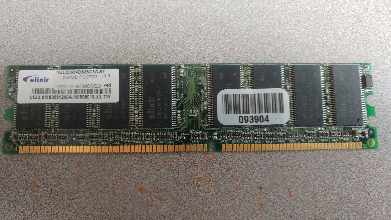 Elixir M2U25664DS88C3G-5T DDR 256MB PC-3200 Non ECC 400Mhz RAM Memory