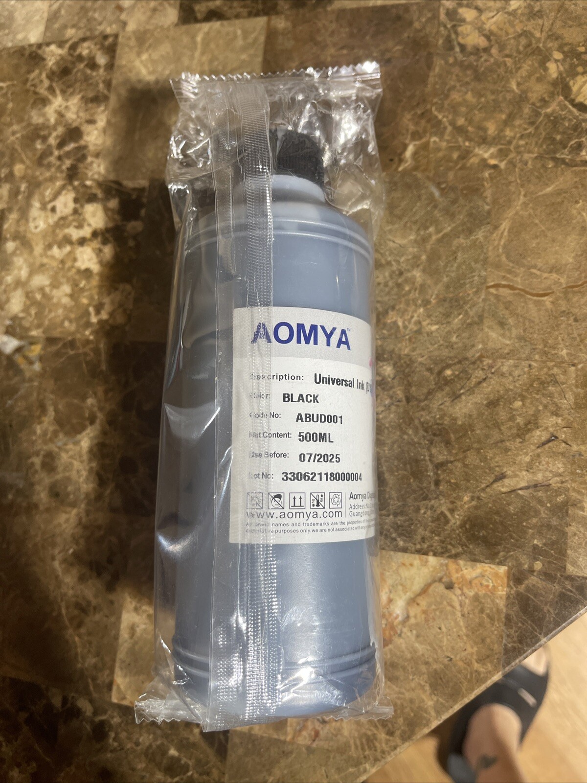AOMYA Universal Ink (DYE) Black 500ml Exp: 07/2025