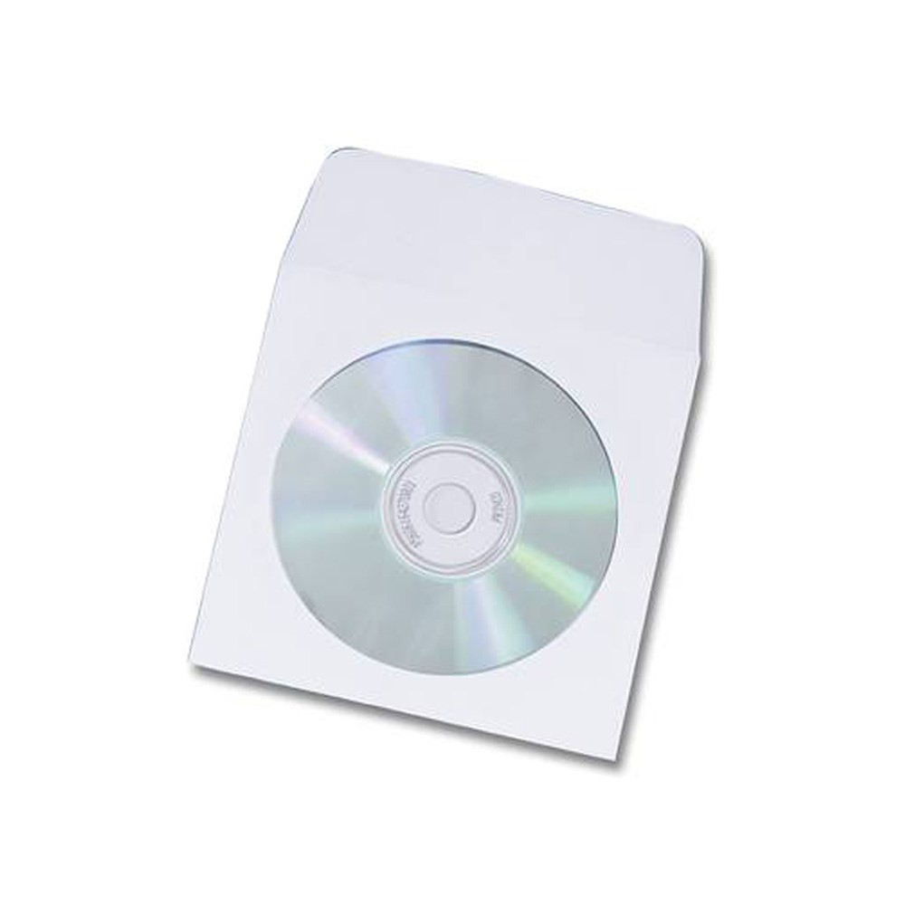 100 New Paper CD DVD Disc Sleeve Envelope Window Flap