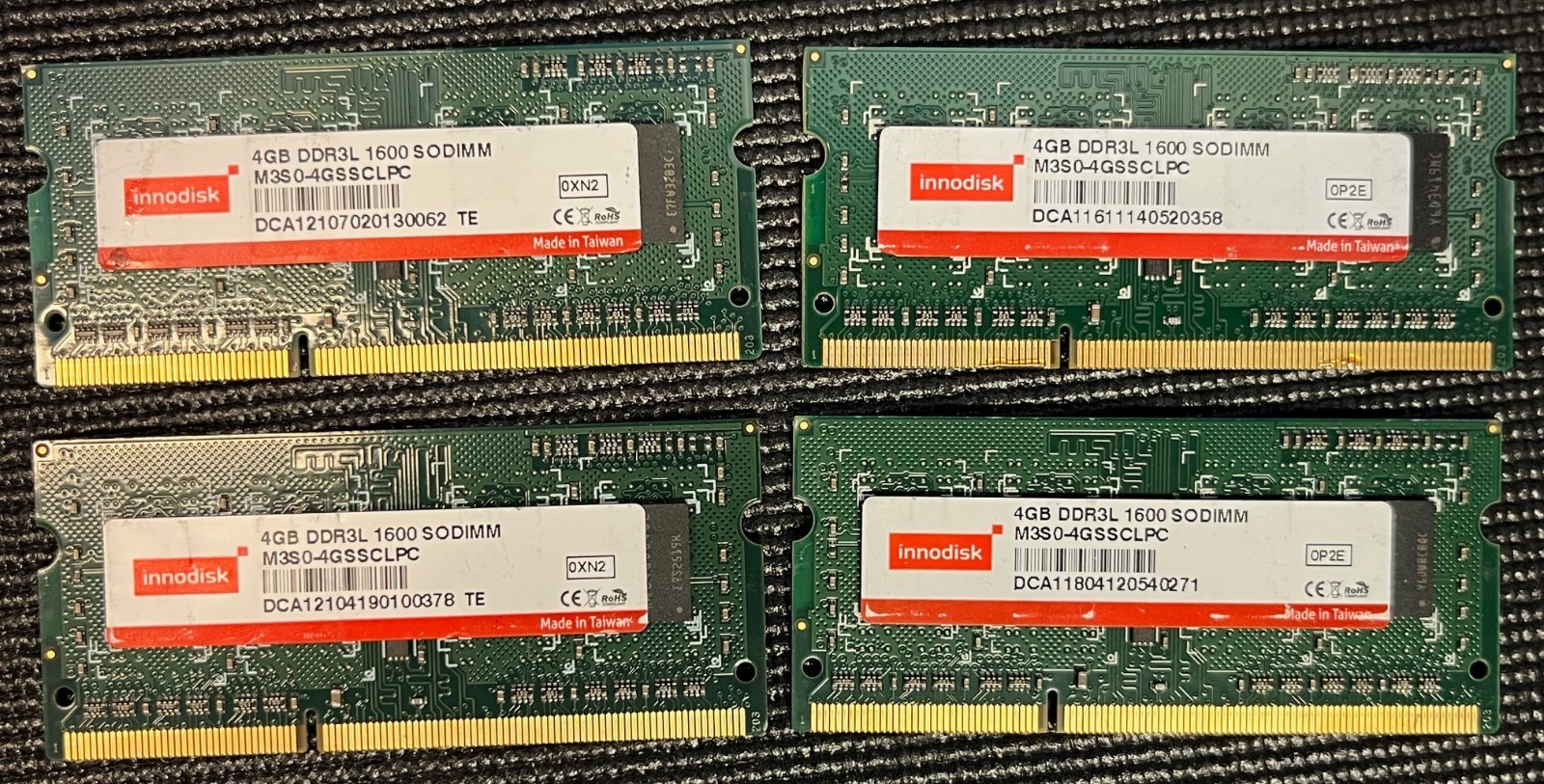INNODISK 4GB DDR3L-1600 Industrial SO-DIMM RAM M3S0-4GSSCLPC Lot of 4