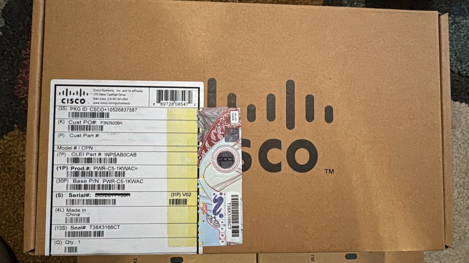 Brand New Cisco PWR-C5-1KWAC 1KW AC Config 5 Power Supply