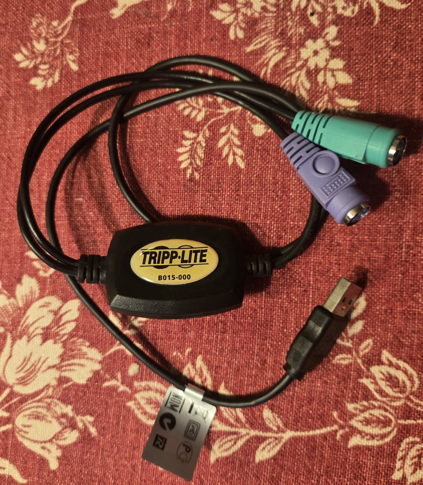 TrippLite CompAct USB to PS/2 Keyboard/Mouse adapter PS/2(F) to USB(M) PRE-OWNED