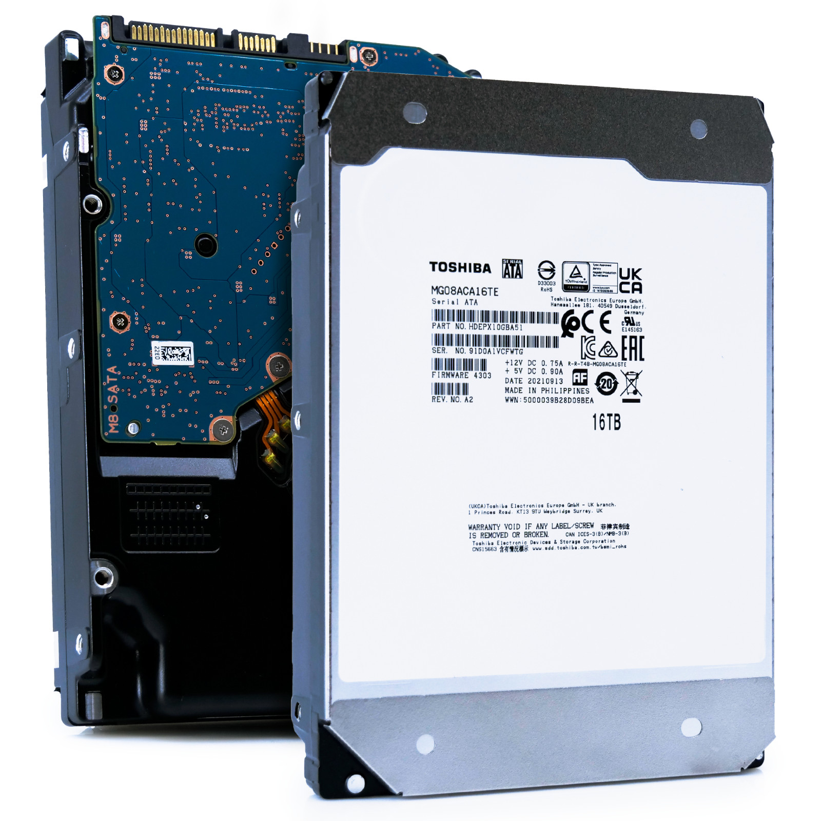 Toshiba MG08 MG08ACA16TE 16TB 7.2K RPM 3.5" SATA 6Gb/s 512e Enterprise HDD