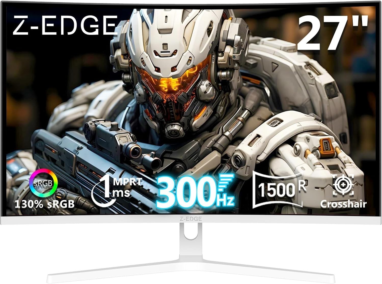 Z-Edge 27-Inch Curved Gaming Monitor - 300Hz, 3000:1 Contrast for E-Sports