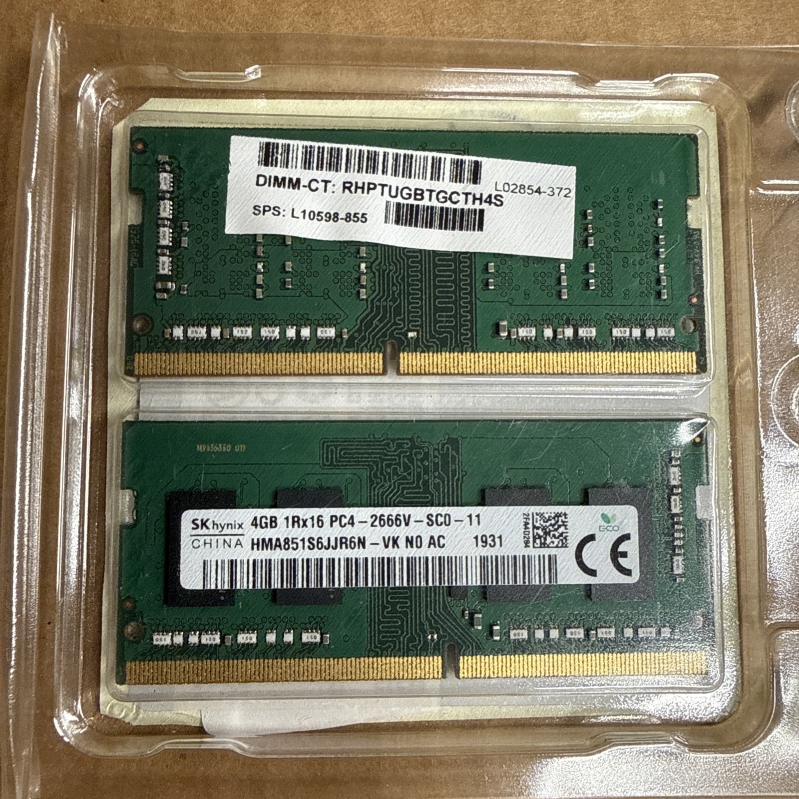 SK Hynix HMA851U6JJR6N-VKN0AC 1931 8GB (2x4GB) RAM DDR4 2666MHz