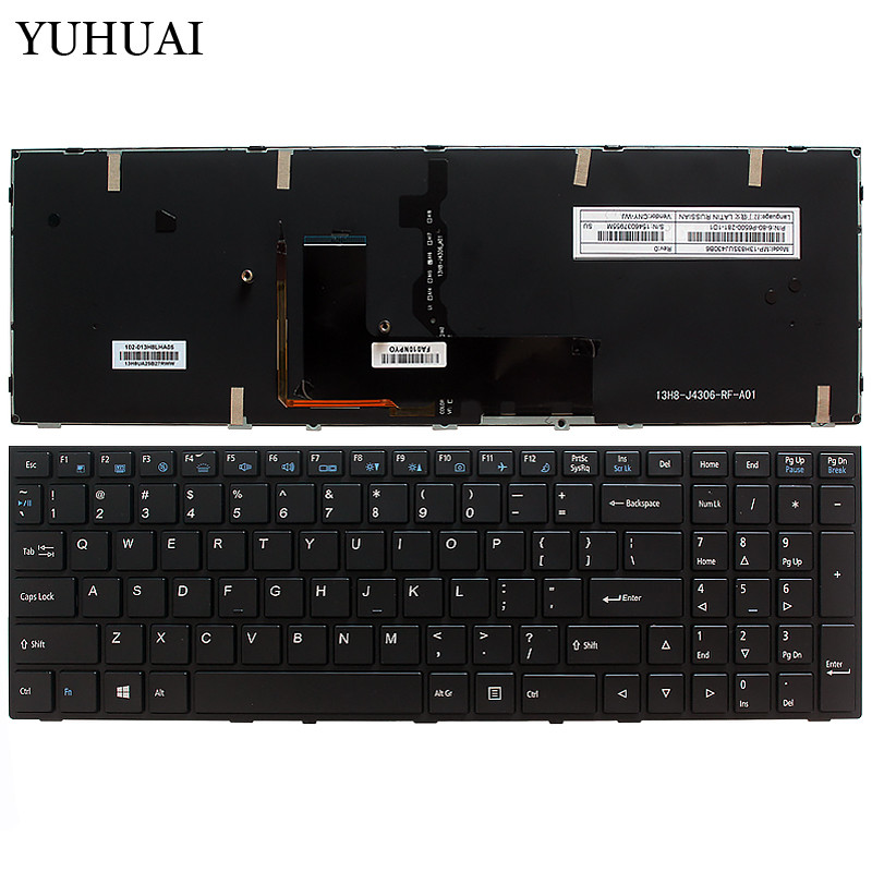 New for Clevo P670RE3 P670RG P670SG Gaming Keyboard US Backlit black Frame