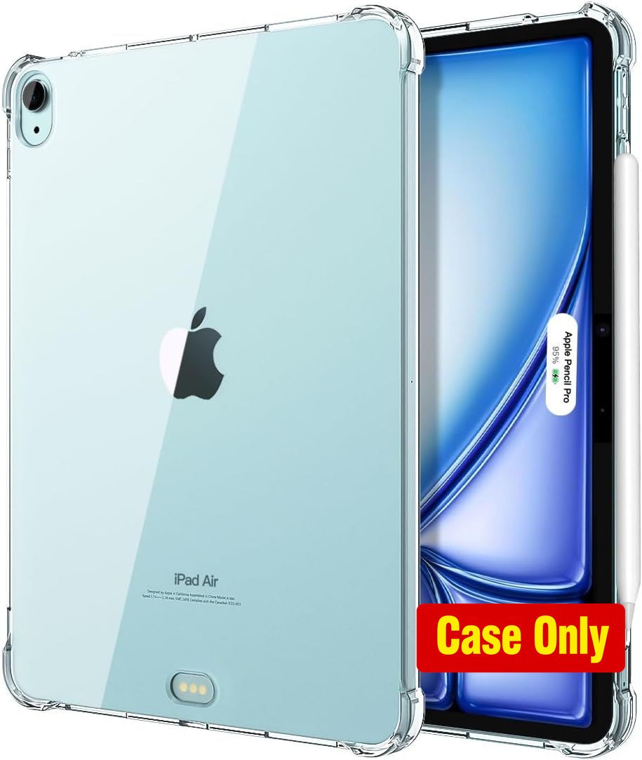 Slim Clear TPU Case for iPad Air 11 Inch (2022/2020) - Protective Cover with Sup