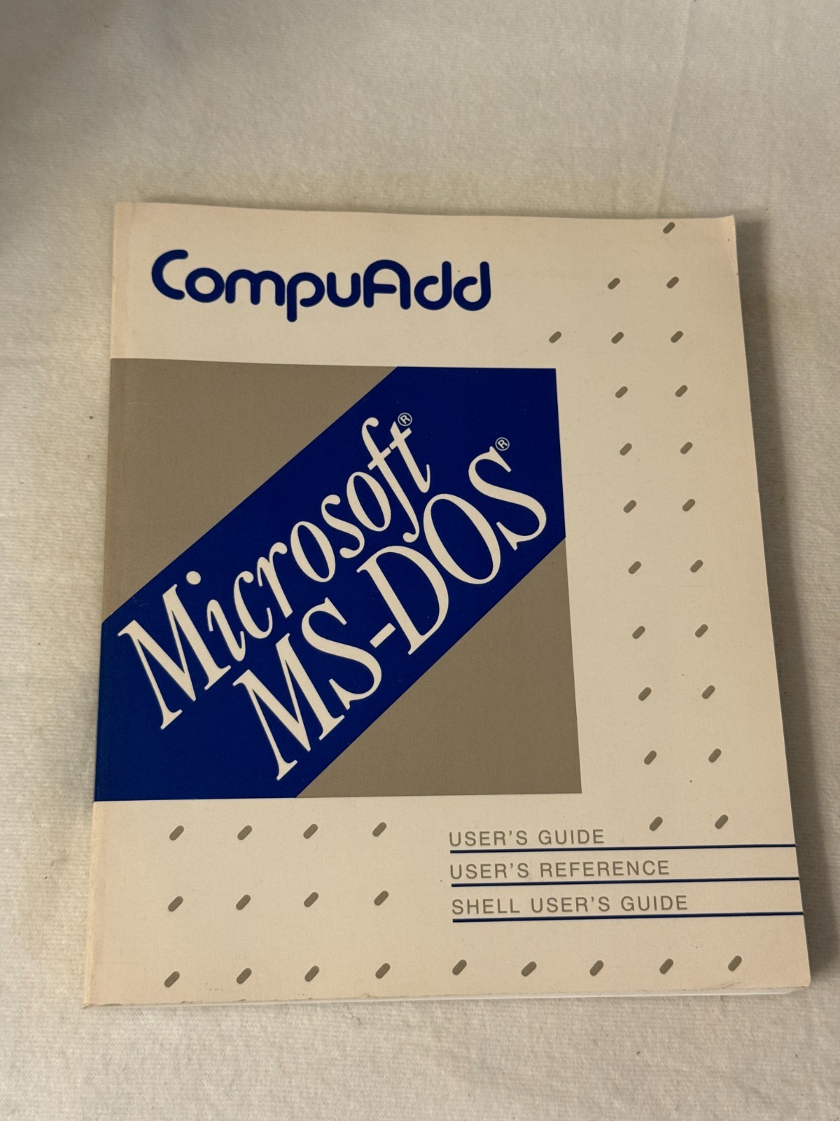 MICROSOFT MS DOS USER GUIDE REFERENCE SHELL CompuAdd PB VG vintage manual