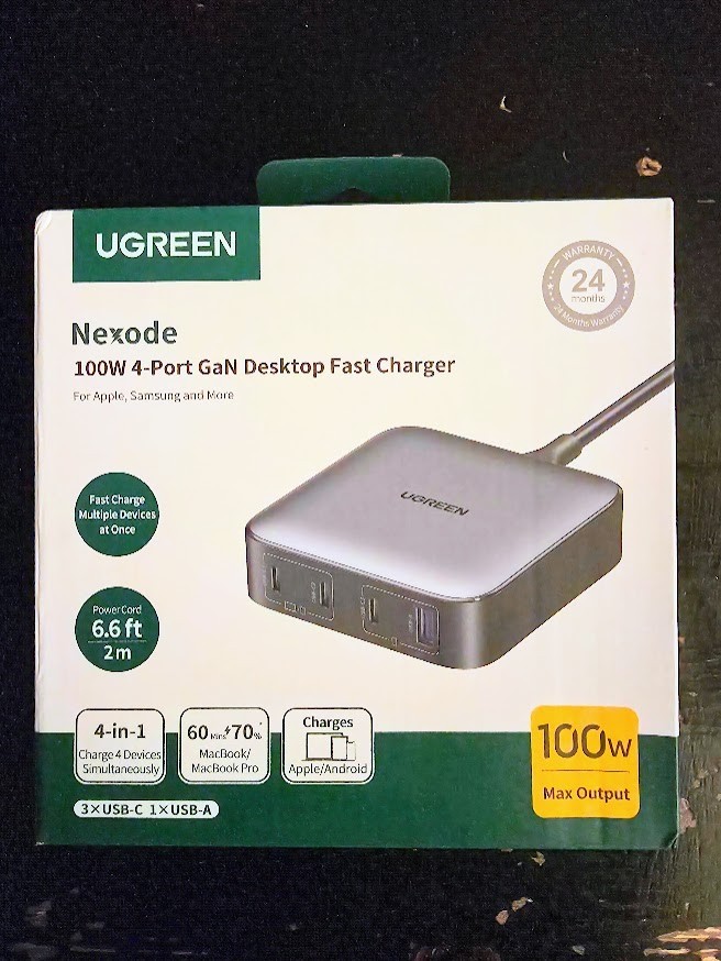 UGREEN - Nexode 4-Port 100W GaN Charging Station, USB-C Fast Charger