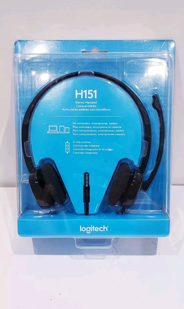 Logitech H151 Stereo Multi Device Headset with In Line Controls - New