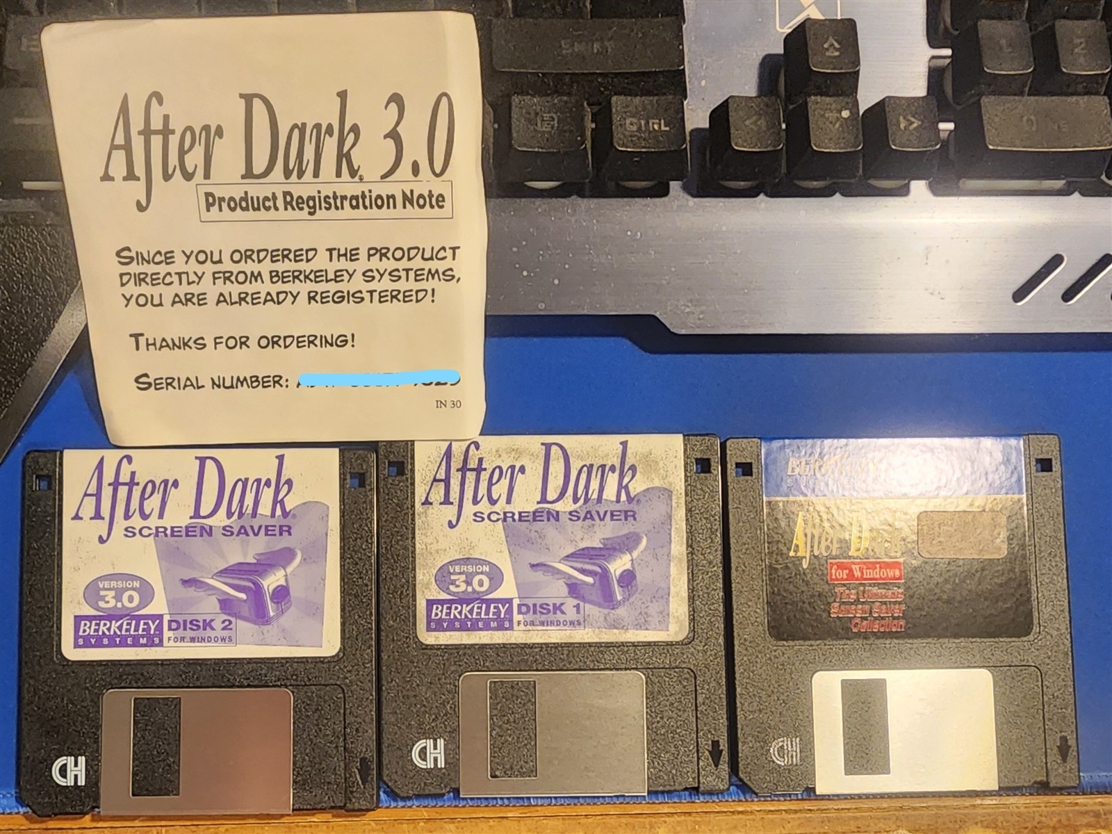Vintage After Dark Screensaver 3 Disk Set Ver 3.0 Disk Only Berkelley w Code