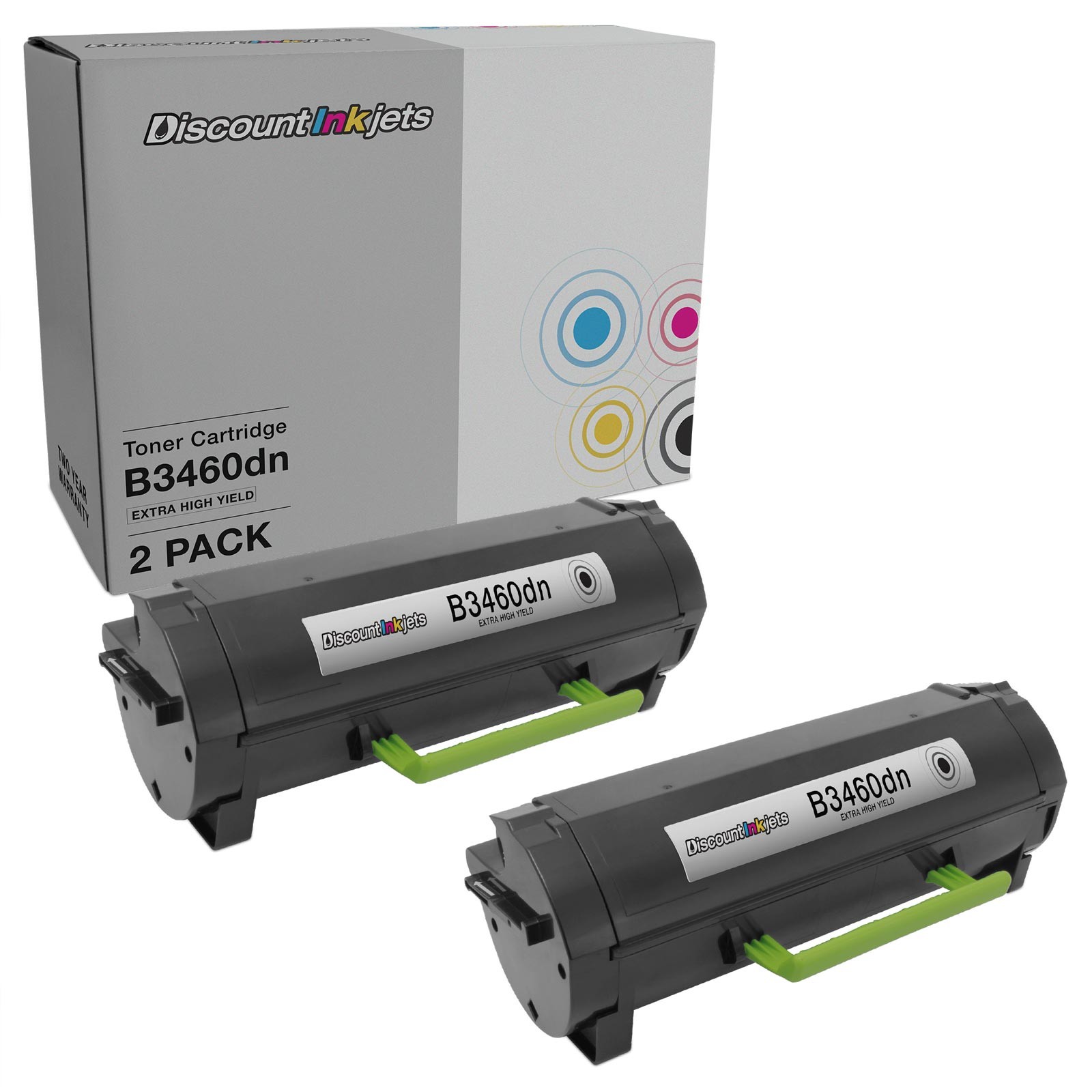 Compatible Toner Cartridges for Dell B3460 331-9807 Extra HY (Black 2pk)