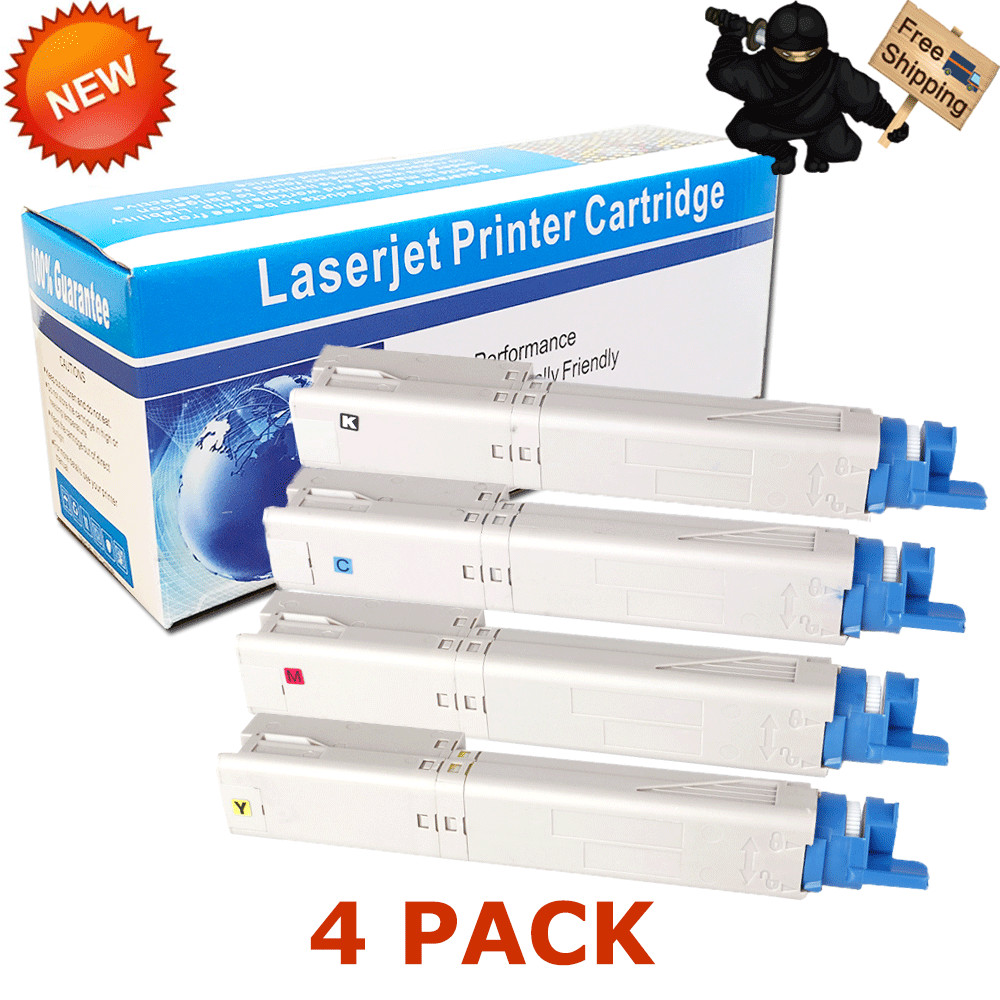 4 PK Color toner Cartridge set for Okidata C3300 C3300n C3400 C3400 C3530 C3530n