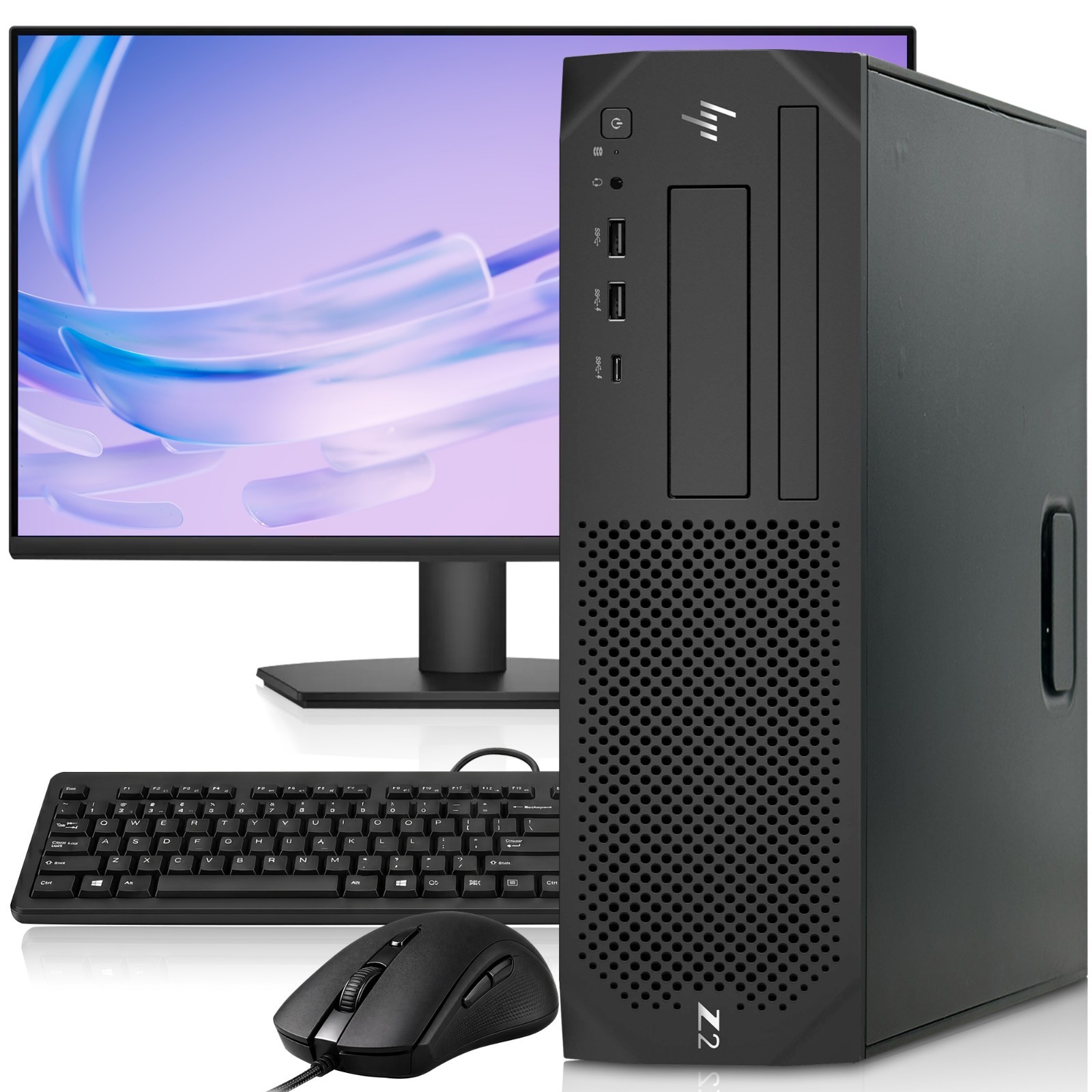 HP Z2 G4 Workstation PC i7-8th 32GB RAM 1TB SSD 1TB HDD 24” LED Wi-Fi Windows 11