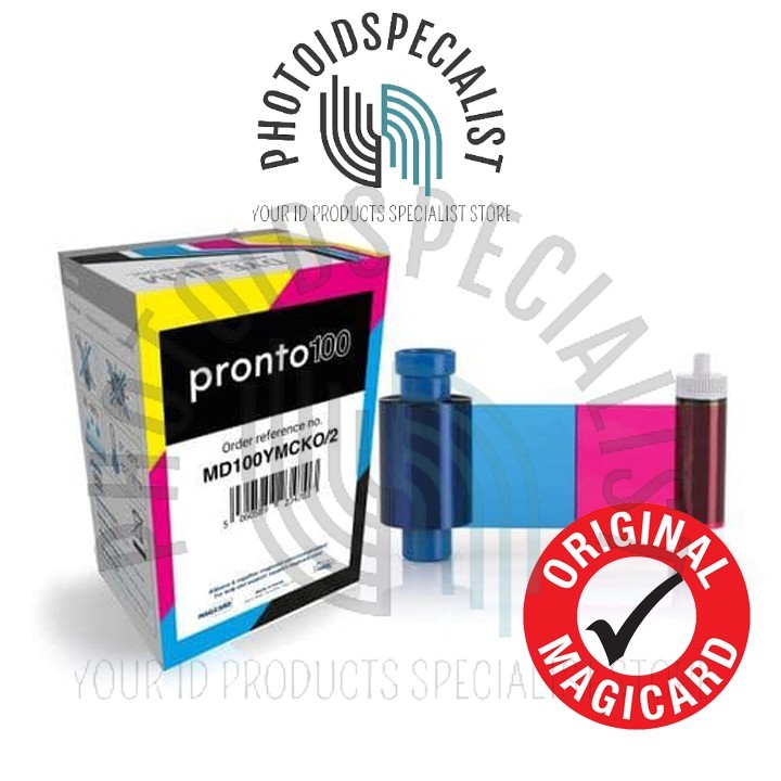 Genuine Magicard MD100YMCKO/2 Color Ribbon 100 prints for Pronto 100 Printer