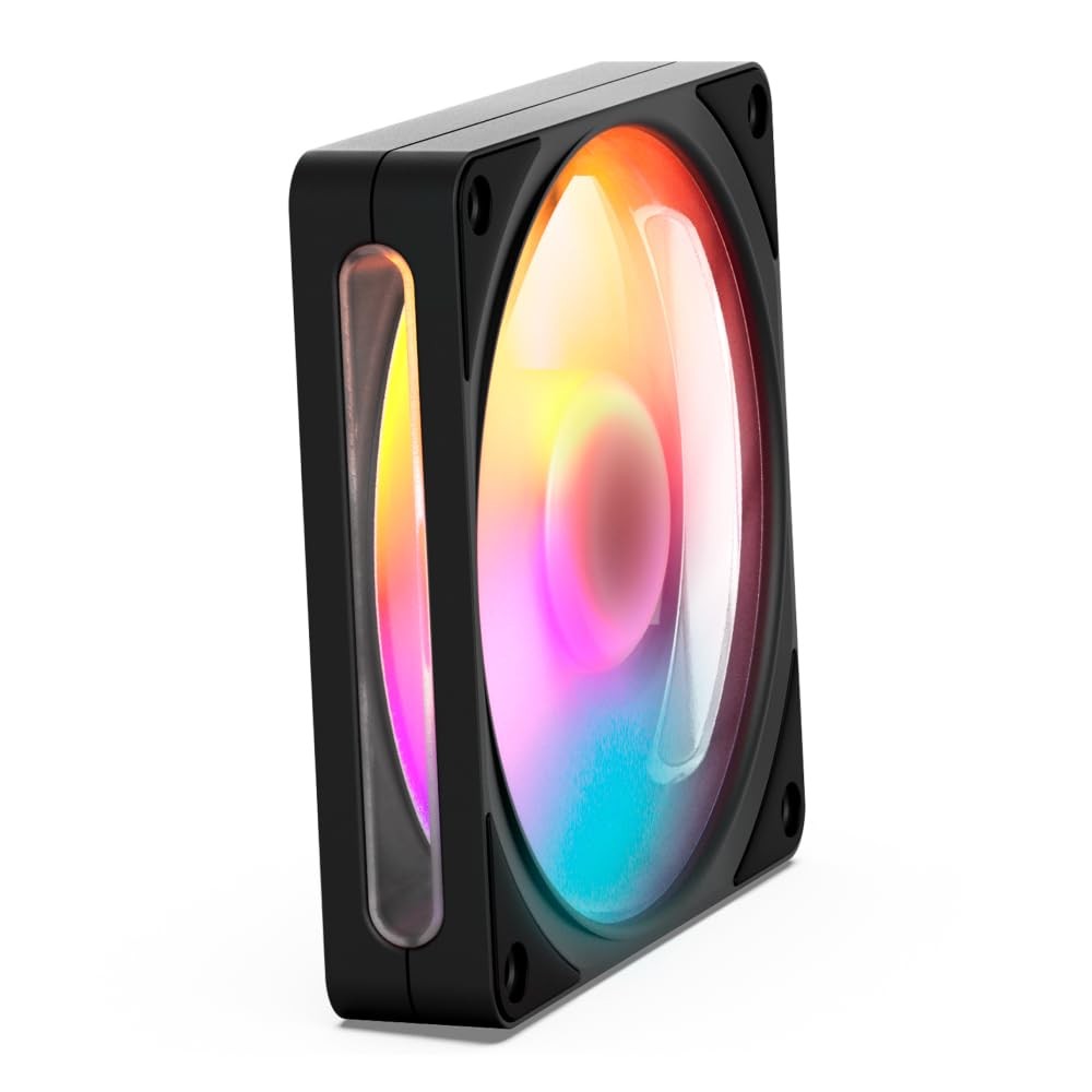 NZXT F120 RGB  120mm PWM RGB PC Case Fan, 8 LEDs  Black
