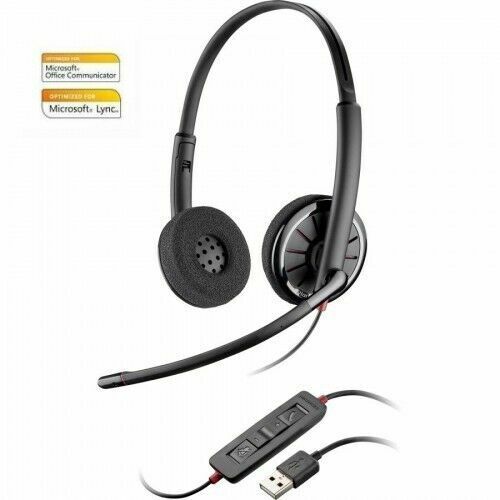 POLY Plantronics C320-M Stereo Black Headband PC Headset w/ volume control