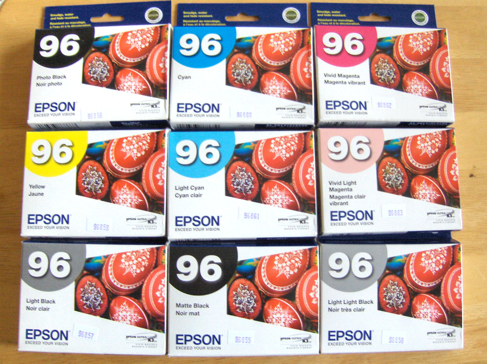 2024/2025 NIB 9 GENUINE Epson 96 T096 ink For R2880 Set T0961-T0964-T0966-T0969