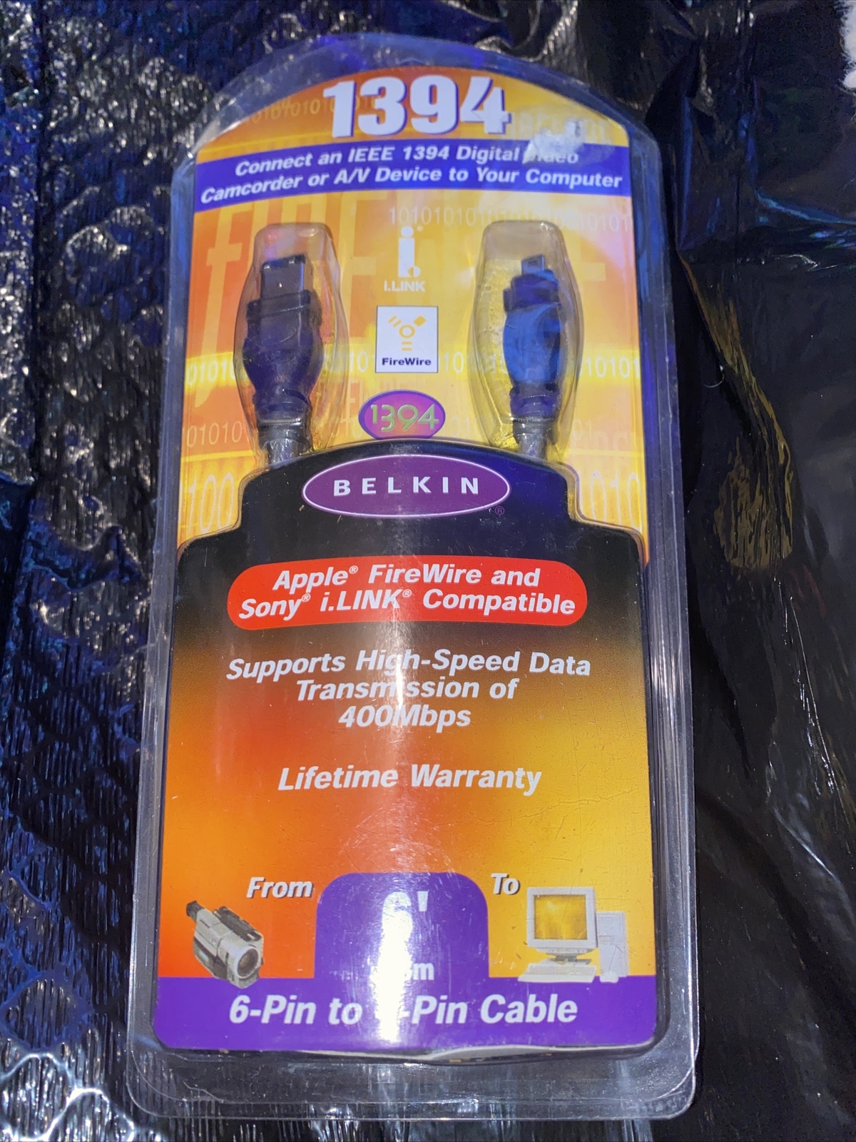 Belkin 1394 Application 6 Foot 6 Pin to 4 Pin Cable B40