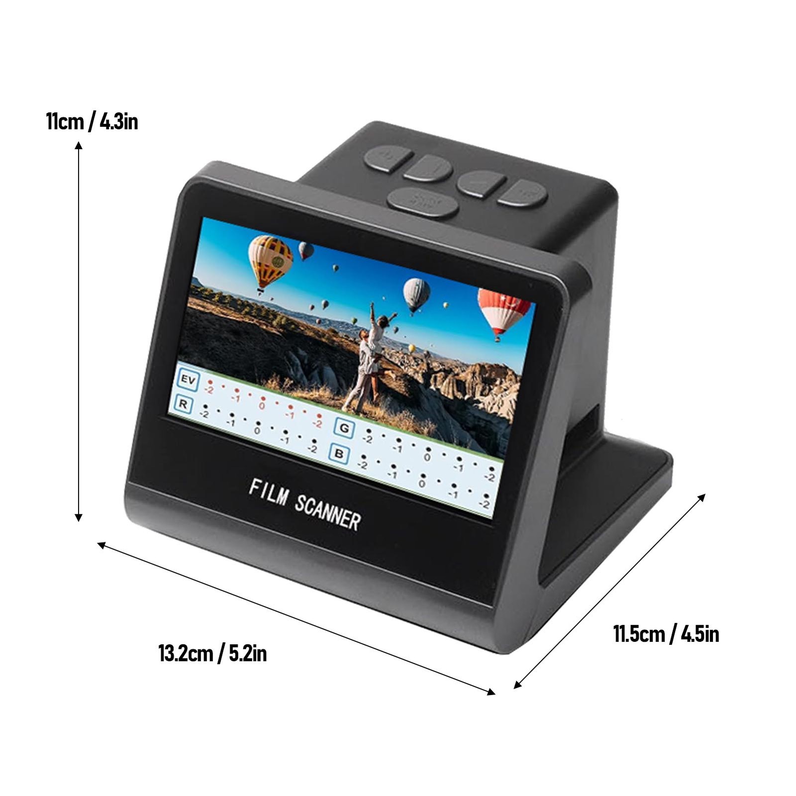 Film Scanner Digital 22MP 5in LCD Screen 16GB Memory Convert Black Negative HTCZ